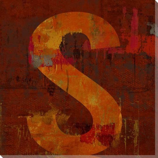 Letter Key S Wrapped Canvas Giclee Print Wall Art