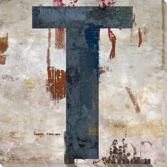 Letter Key T Wrapped Canvas Giclee Print Wall Art
