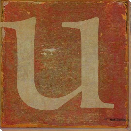QWERTY Letter U Wrapped Canvas Giclee Print Wall Art