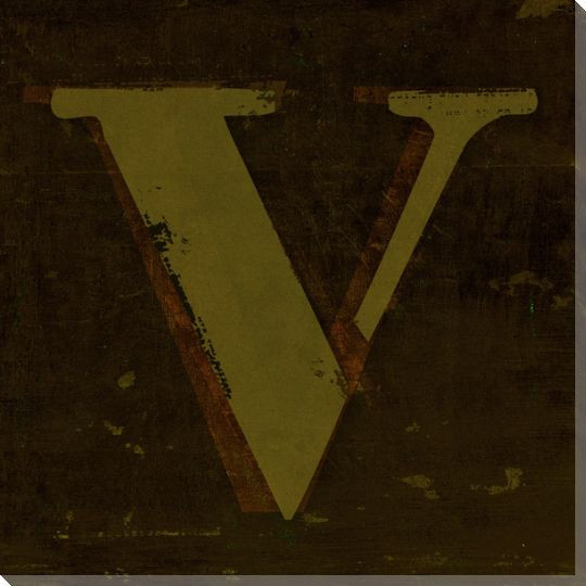 QWERTY Letter V Wrapped Canvas Giclee Print Wall Art