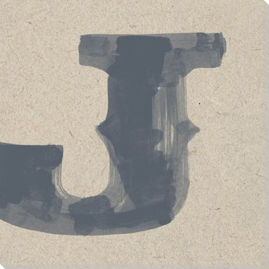 Painted Letter J Wrapped Canvas Giclee Print Wall Art