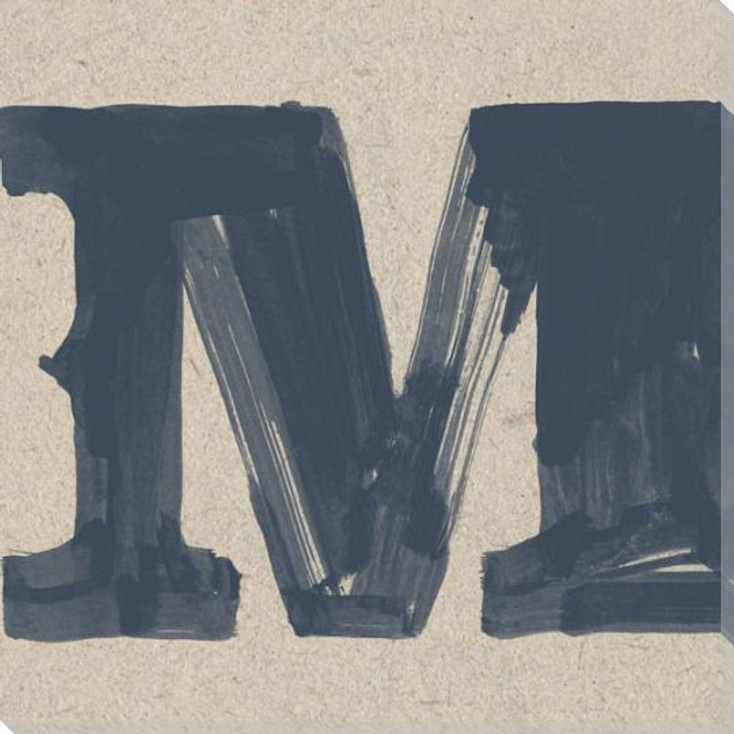 Painted Letter M Wrapped Canvas Giclee Print Wall Art