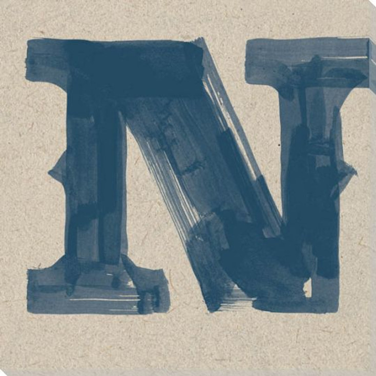 Painted Letter N Wrapped Canvas Giclee Print Wall Art