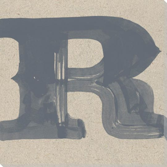 Painted Letter R Wrapped Canvas Giclee Print Wall Art