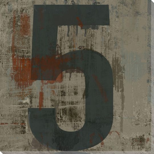 Number Key 5 Wrapped Canvas Giclee Print Wall Art