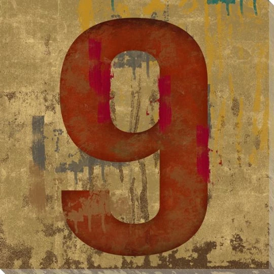 Number Key 9 Wrapped Canvas Giclee Print Wall Art