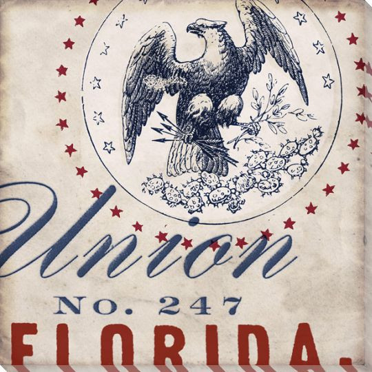 Florida Union State Wrapped Canvas Giclee Print Wall Art