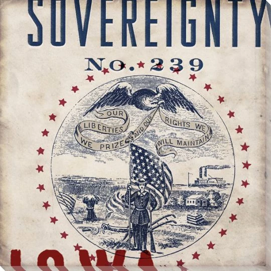 Iowa Sovereignty State Wrapped Canvas Giclee Print Wall Art