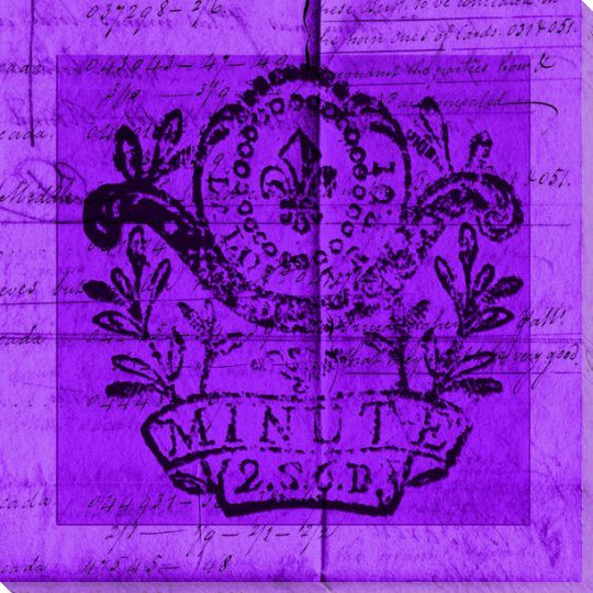 Bright Stamp Purple Wrapped Canvas Giclee Print Wall Art