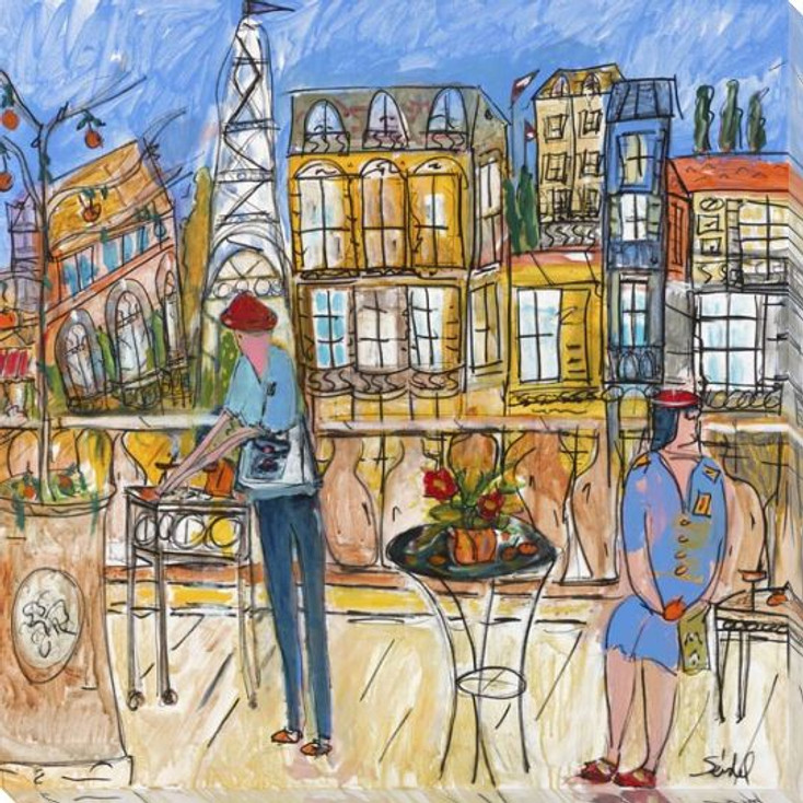 Dining Out in Paris Wrapped Canvas Giclee Art Print Wall Art