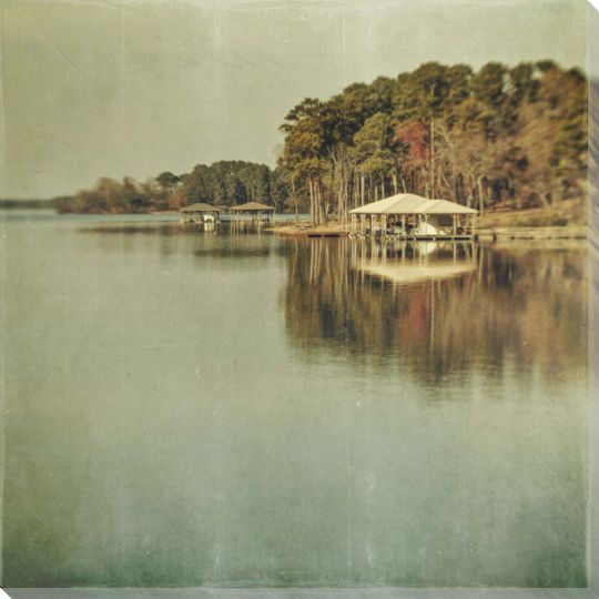No Splashing Lake View Wrapped Canvas Giclee Print Wall Art