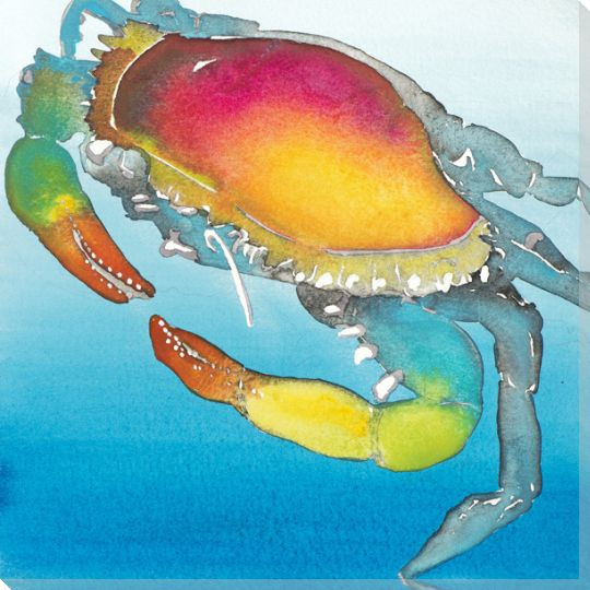 Crabbie Crab Wrapped Canvas Giclee Print Wall Art