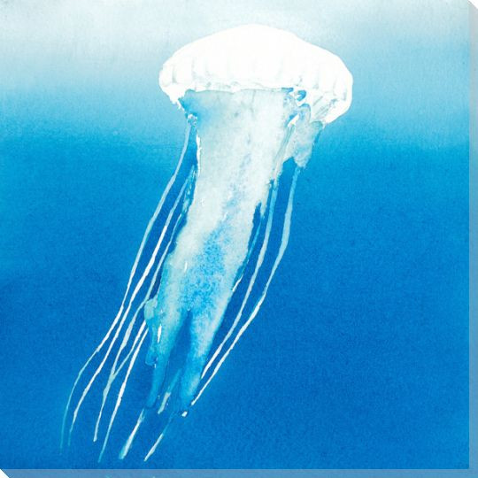 Float Jellyfish Wrapped Canvas Giclee Print Wall Art