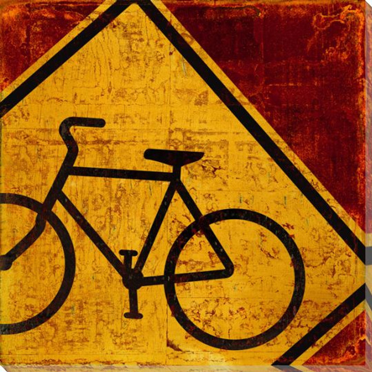 Recreation Biking Sign Wrapped Canvas Giclee Print Wall Art