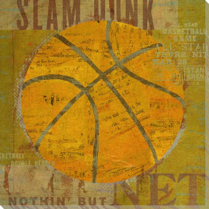 Basketball Wrapped Canvas Giclee Print Wall Art