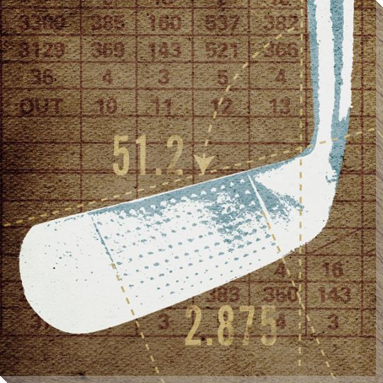 Golf Iron Head Wrapped Canvas Giclee Print Wall Art