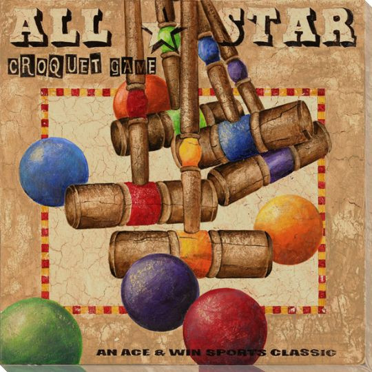 All Star Croquet Game Wrapped Canvas Giclee Print Wall Art