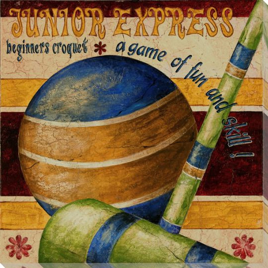Junior Express Croquet Game Wrapped Canvas Giclee Print Wall Art Wall