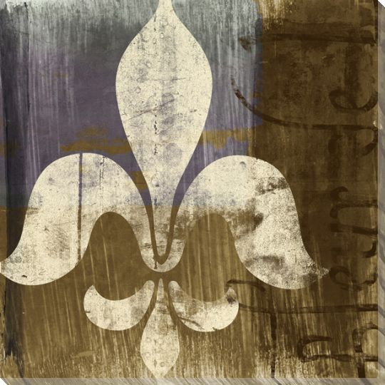 Fleur de Lis IV Symbol Wrapped Canvas Giclee Print Wall Art