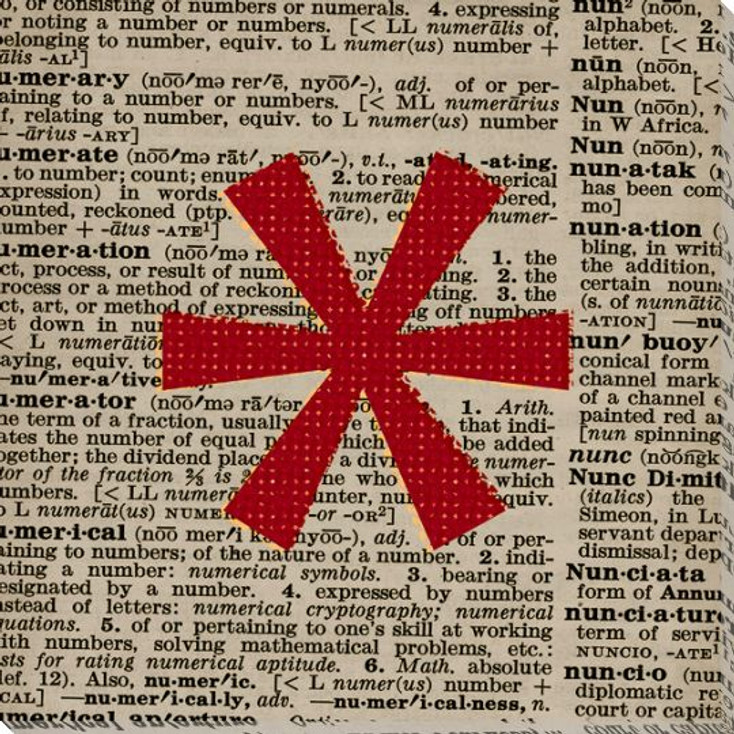 Press Star Asterisk Symbol Wrapped Canvas Giclee Print Wall Art