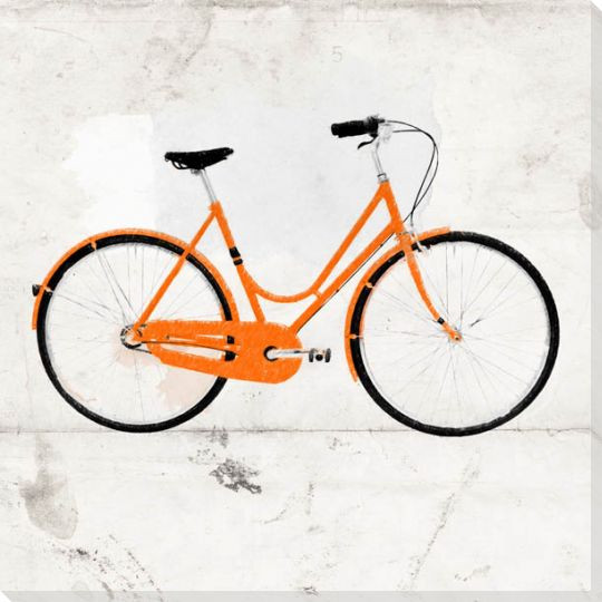 Gold Beach Bike Wrapped Canvas Giclee Print Wall Art