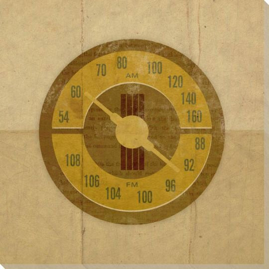 Retro Radio Dial Wrapped Canvas Giclee Print Wall Art