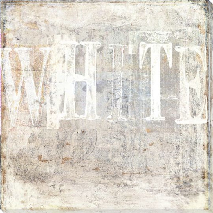 "White" Block Wrapped Canvas Giclee Print Wall Art