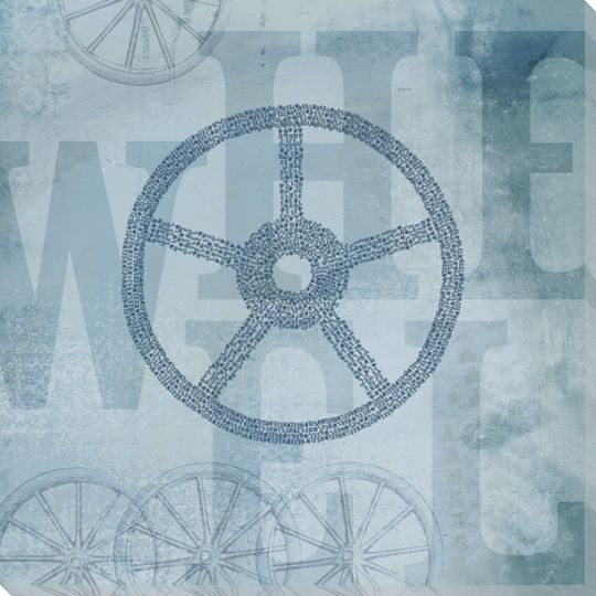 Word Play "Wheel" Wrapped Canvas Giclee Print Wall Art