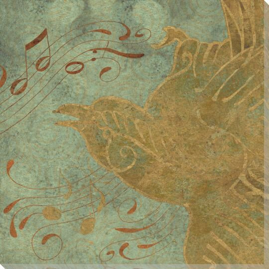 Golden Bird I Wrapped Canvas Giclee Print Wall Art