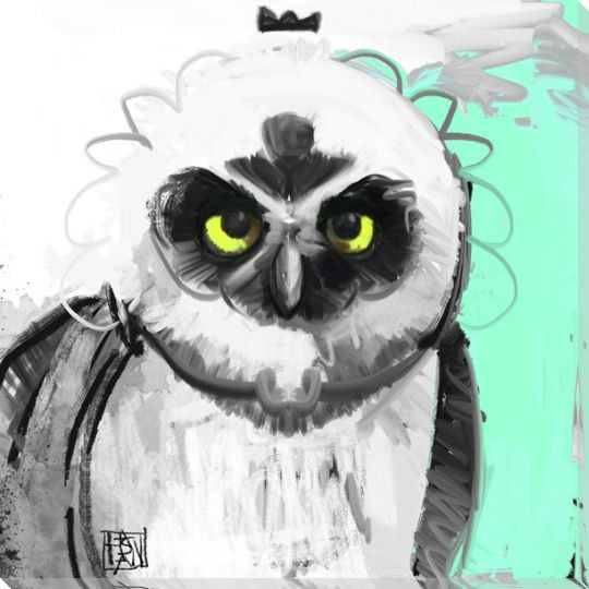 Owl Bird 5 Wrapped Canvas Giclee Print Wall Art
