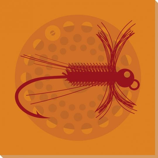 Orange Fly 3 Wrapped Canvas Giclee Print Wall Art