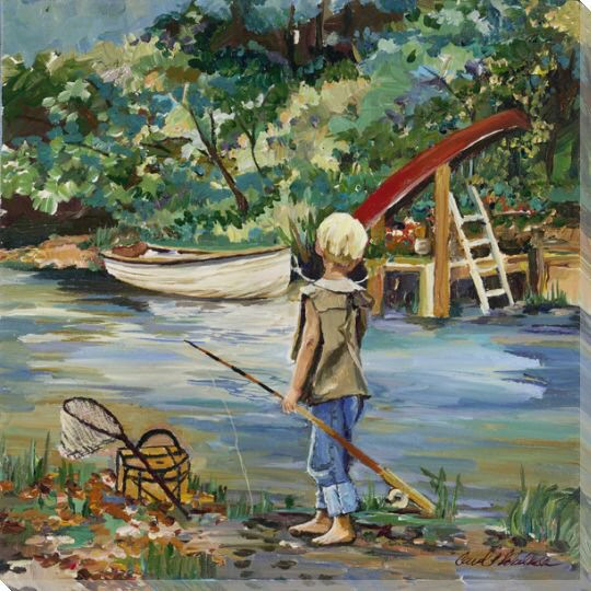 Going Fishing Wrapped Canvas Giclee Print Wall Art