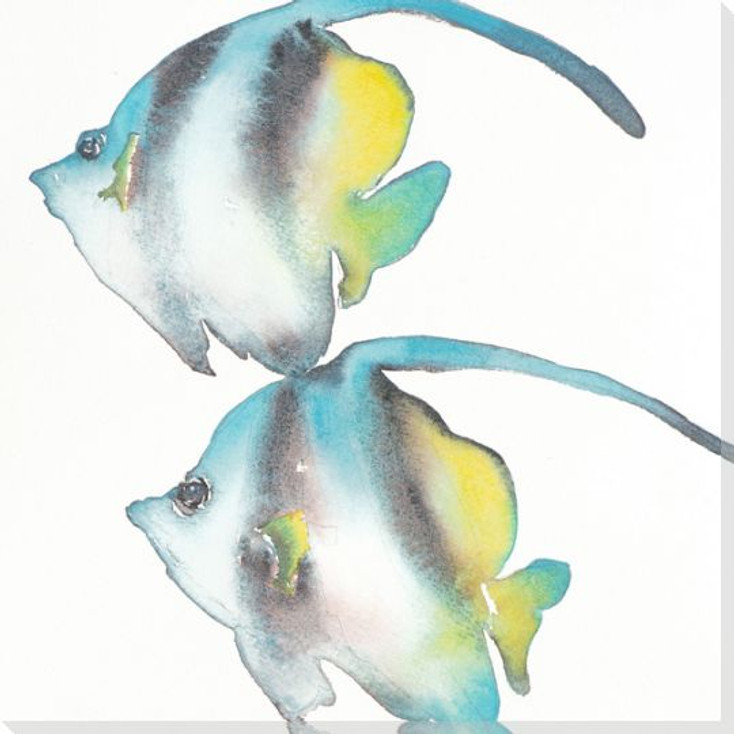 Two Angel Fish Wrapped Canvas Giclee Print Wall Art