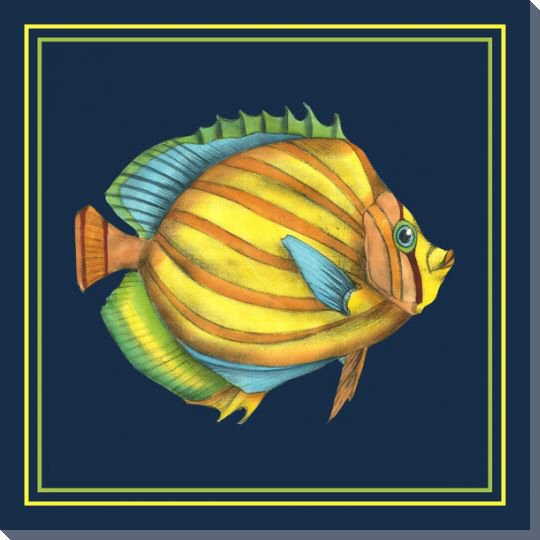 Tropical Fish Fantasy III Wrapped Canvas Giclee Print Wall Art