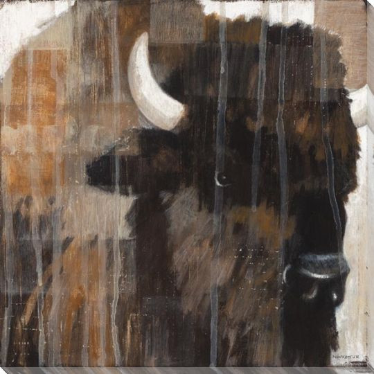 King of the Plains I Bison Wrapped Canvas Giclee Print Wall Art
