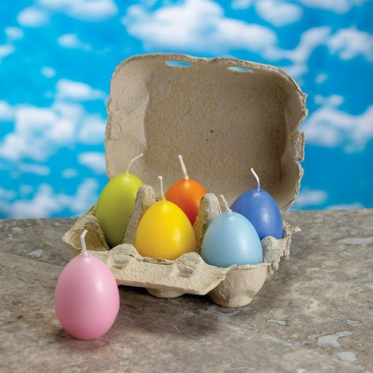 2.25" Assorted Colored Egg Candles, Set of 12