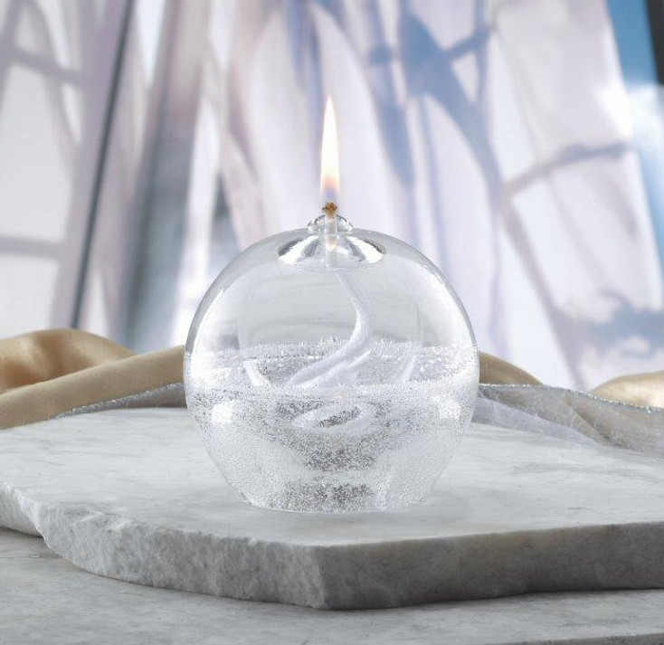 Mouth Blown Crystal Oil Lamp