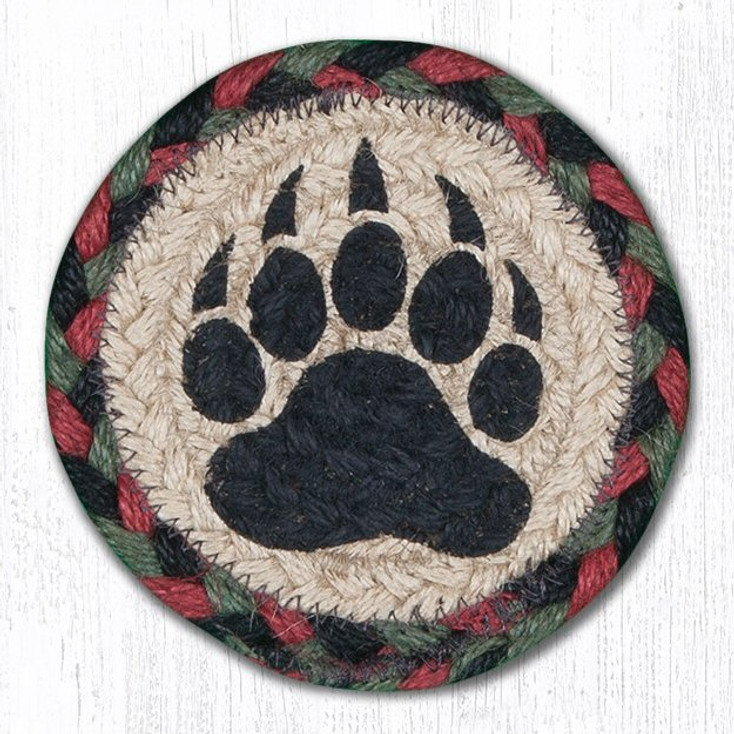 Bear Paw Braided Jute Coasters, Set of 8