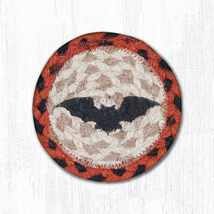 Flying Bat Braided Jute Coaster