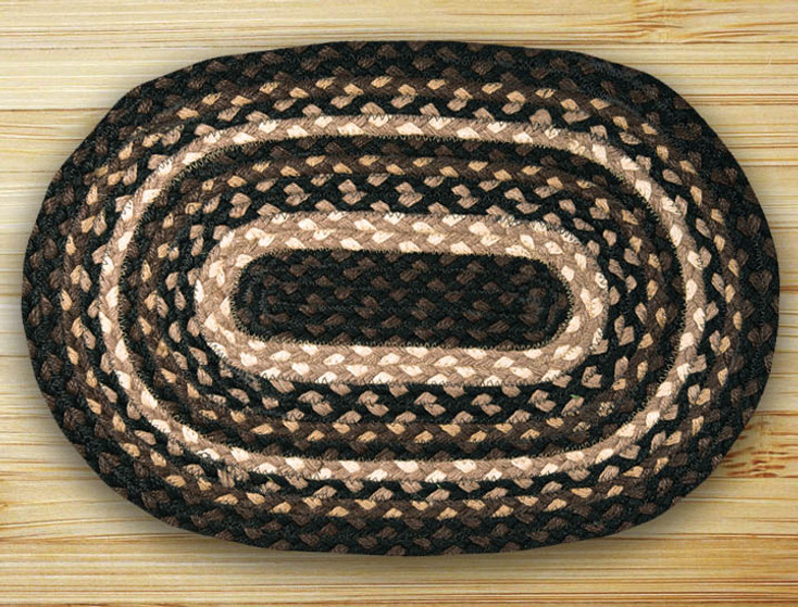 Mocha Frappuccino Braided Jute Oval Placemat, Set of 2