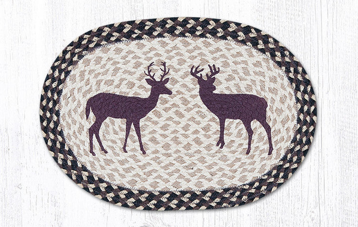 Two Bucks Braided Jute Oval Placemat by Sandy Clough