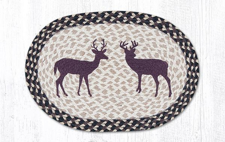 Two Bucks Braided Jute Oval Placemats by Sandy Clough, Set of 2
