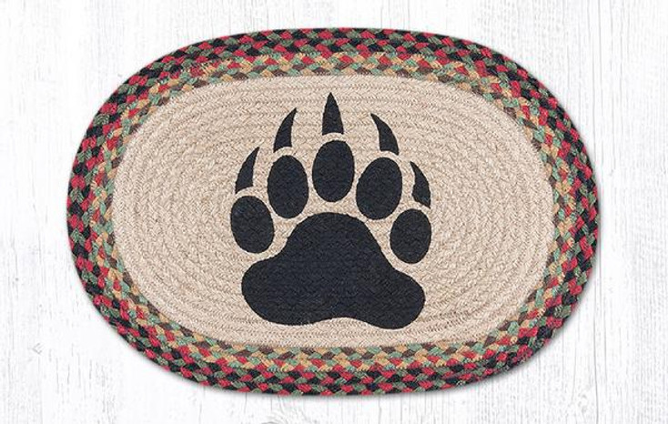 Bear Paw Braided Jute Oval Placemats, Set of 2