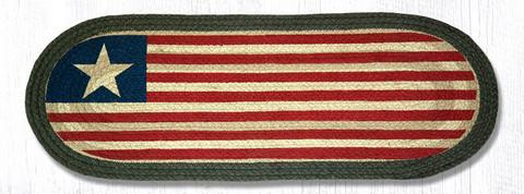 13" x 36" Original Flag Braided Jute Oval Table Runner