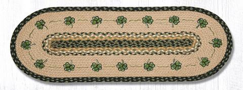 13" x 36" Shamrock Braided Jute Oval Table Runner by Susan Burd