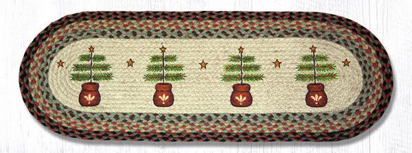 13" x 36" Feather Tree Braided Jute Oval Table Runner by Susan Burd