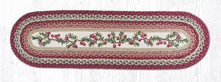 13" x 48" Cranberries Jute Oval Table Runner by Harry W. Smith