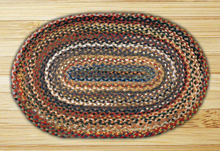 20" x 30" Random Colors Braided Jute Oval Rug