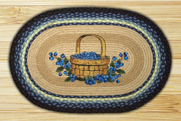 20" x 30" Blueberry Basket Braided Jute Oval Rug by Harry W Smith