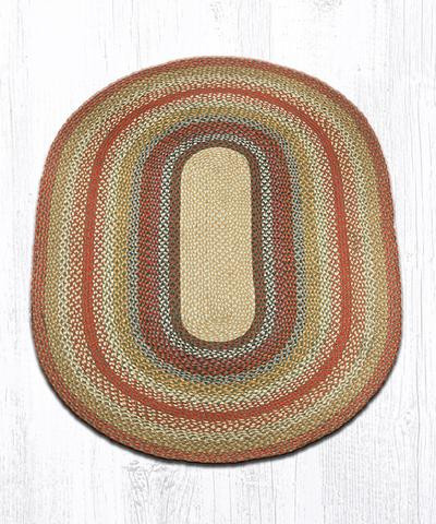 4' x 6' Honey Vanilla Ginger Braided Jute Oval Rug